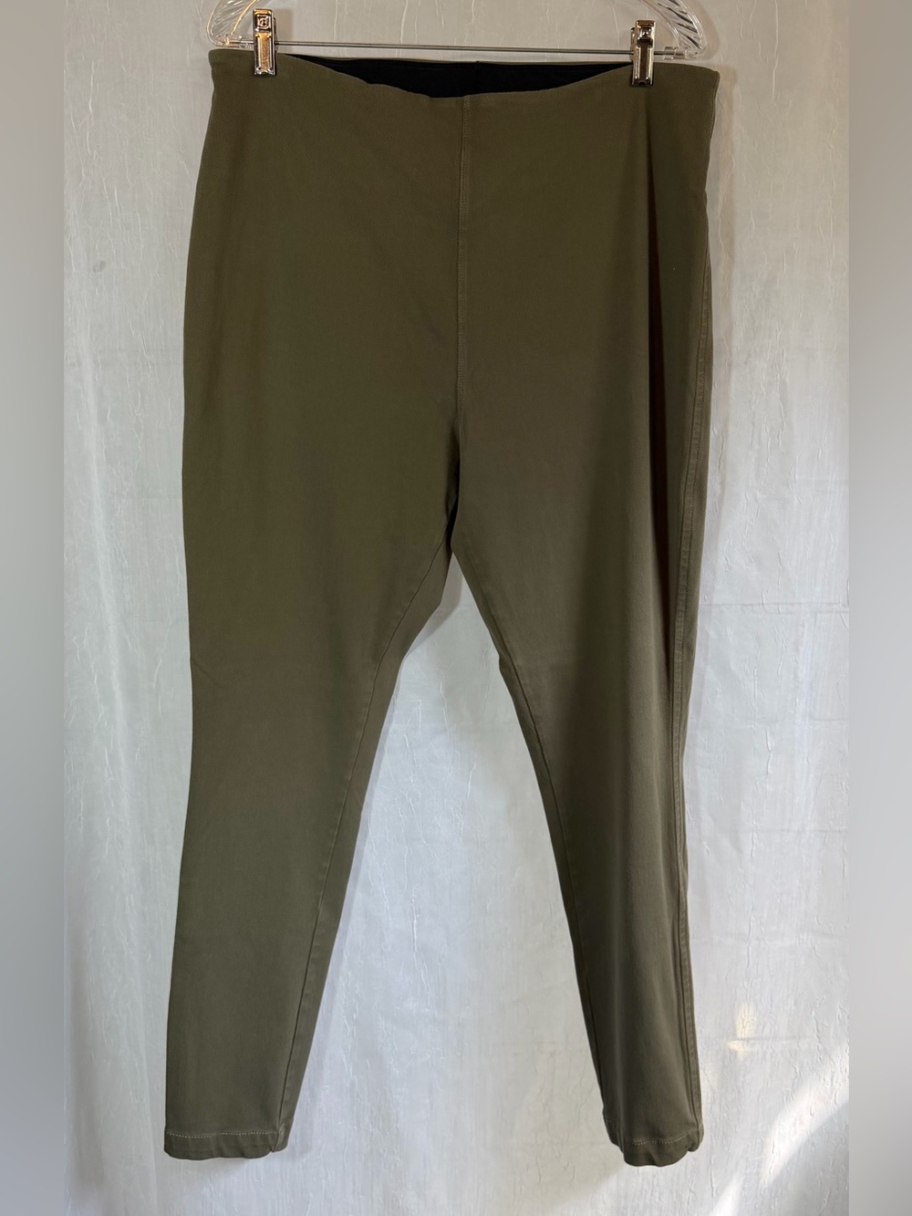 LYSSE Women's Olive Green Twill Cotton Stretch Pull-On Skinny Pants 1X